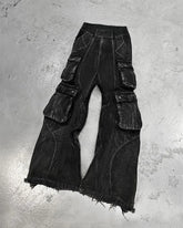 Threebooy New Gothic Retro Jeans for Men Wide Leg Straight Black Y2k Baggy Jeans Harajuku Hip Hop High Waist Denim Pants Streetwear